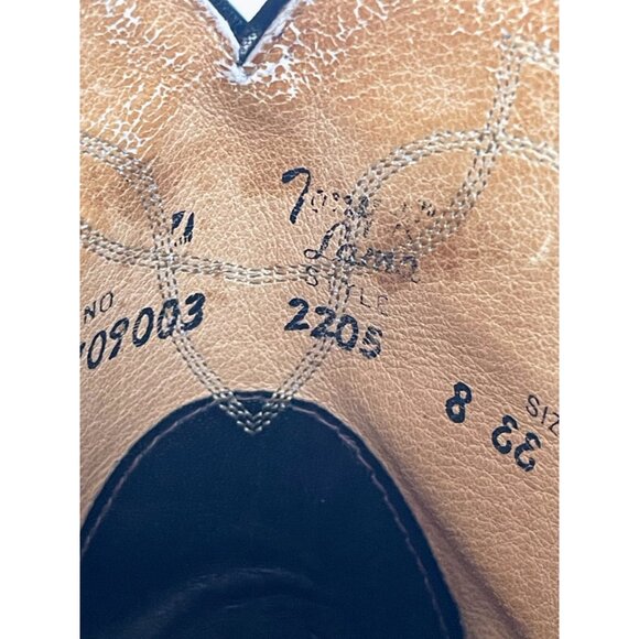 Tony Lama Black Bull hide Boots Size 8 EE Mens Style 2205 Western Leather - Picture 6 of 16